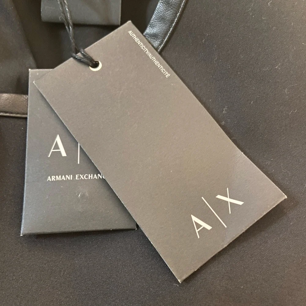 Armani Exchange Faux-Leather Mini Dress, Size 10 - Picture 13 of 13
